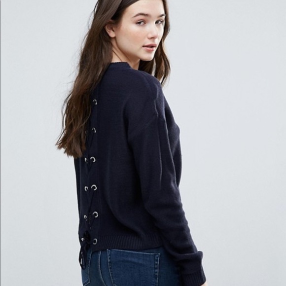 ASOS Sweaters - Navy back tie sweater